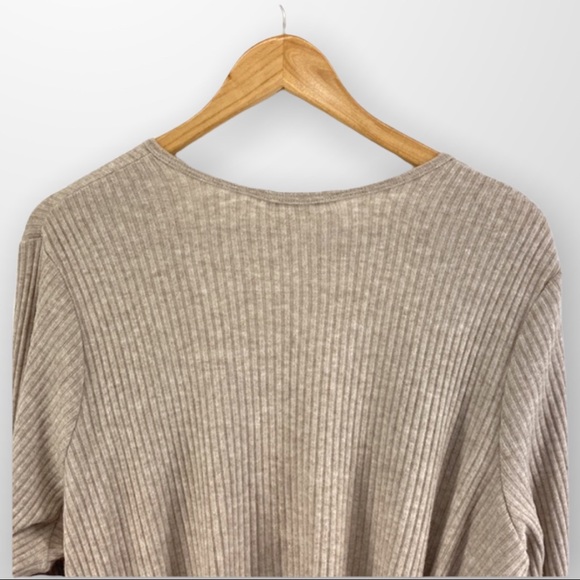 ADDITION ELLE Wrap Front Ribbed OatmealSweater Size 3X - Picture 7 of 11